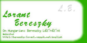 lorant bereszky business card